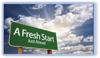 Road sign with text reading, 'A Fresh Start Just Ahead'